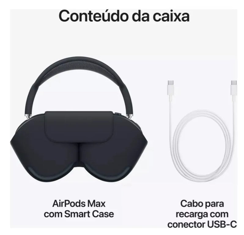 Fone De Ouvido Semfio Compatível AirPods Max Linha 1 C/ Case Cor Preto