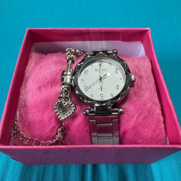 Relógio Feminino Luxo Aço Pulseiras Elegantes Estilo Moderno