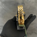 Date Just Dourado + Caixa Premium (fundo de vidro)