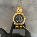 Date Just Dourado + Caixa Premium (fundo de vidro)