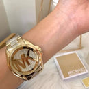 Relógio Michael Kors Mk6487 Gold Cravejado