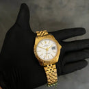 Date Just Dourado + Caixa Premium (fundo de vidro)