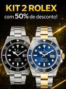 KIT Relógios Submariner 1 Preto + 1 Blusy + Caixas