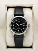 IWC Pilot Mark XX 40mm - Aco Mostrador Preto Prata - Couro