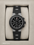 Bvlgari Titanium Panda Masculino 42mm Vidro De Safira Preto