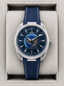 Omega Seamaster Aqua Terra 150m Worldtimer Automático Borracha Azul