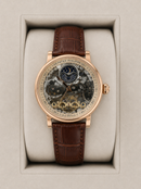 Patek Philippe Skeleton Automático Rose Em Couro 42mm