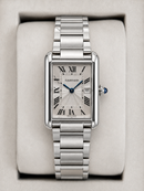 Cartier Relógio Tank Française Prata 39mm