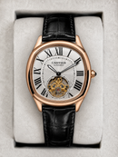 Cartier Tourbillon 44mm - Aço rosé/Mostrador Preto - COURO