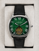 Cartier Tourbillon 44mm - Aço Mostrador Verde/Preto - COURO