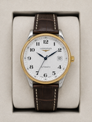 Longines Master Collection Two-Tone 42mm Automático Couro marrom