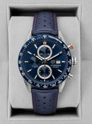 TAG Heuer Carrera Couro 43mm Azul Automático