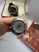 Omega Planet Ocean Seamaster Cinza Laranja 600m Automático