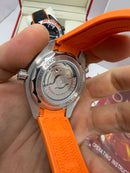 Omega Planet Ocean Seamaster Cinza Laranja 600m Automático