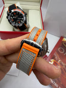 Omega Planet Ocean Seamaster Cinza Laranja 600m Automático