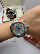 Omega Planet Ocean Seamaster Cinza Laranja 600m Automático