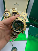 Daytona Misto Base ETA Fundo Verde/Gold Automático