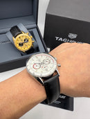 Tag Heuer Carrera Porshe Branco Couro 42mm