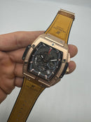 Hublot Spirit of Big Bang King Rose Couro Skeleton Chronograph 45mm