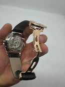 Cartier Tourbillon 44mm - Aço rosé/Mostrador Preto - COURO