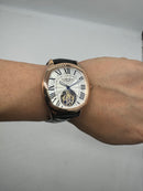 Cartier Tourbillon 44mm - Aço rosé/Mostrador Preto - COURO