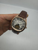 Cartier Tourbillon 44mm - Aço rosé/Mostrador Branco - COURO