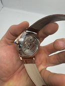 Cartier Tourbillon 44mm - Aço rosé/Mostrador Branco - COURO