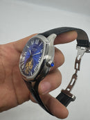Cartier Tourbillon 44mm - Aço Mostrador Azul/Preto - COURO