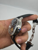 Cartier Tourbillon 44mm - Aço Mostrador Preto/Preto - COURO