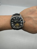 Cartier Tourbillon 44mm - Aço Mostrador Preto/Preto - COURO