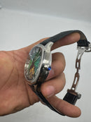 Cartier Tourbillon 44mm - Aço Mostrador Verde/Preto - COURO