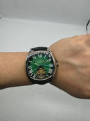 Cartier Tourbillon 44mm - Aço Mostrador Verde/Preto - COURO