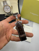 Longines Master Collection Two-Tone 42mm Automático Couro marrom