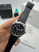 IWC Pilot Mark XX 40mm - Aco Mostrador Preto Prata - Couro