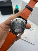 IWC Pilot Mark XX 40mm - Aco Mostrador Preto Prata - Couro