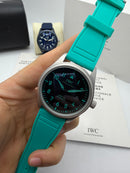 IWC Pilot Mark XX 40mm - Aco Mostrador Verde Agua Borracha automatico
