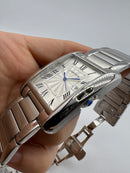 Cartier Relógio Tank Française Prata 39mm