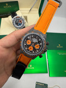 Daytona DIW - Fibra de Carbono 40 mm  Orange Automático Super (base ETA)