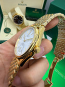 Geneve 1908 Branco Dourado - 40 mm Automático Base ETA Clone
