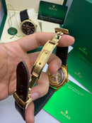 Geneve 1908 Branco Dourado - 40 mm Automático Base ETA Clone