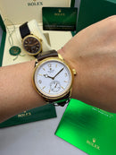Geneve 1908 Branco Dourado - 40 mm Automático Base ETA Clone