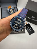 TAG Heuer Carrera Couro 43mm Azul Automático