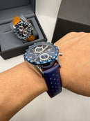 TAG Heuer Carrera Couro 43mm Azul Automático