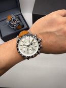 TAG Heuer Carrera Couro 43mm Branco Automático