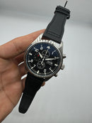 IWC Aviador Cronógrafo TOP GUN 41mm Aço OxBlack PRATA