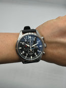 IWC Aviador Cronógrafo TOP GUN 41mm Aço OxBlack PRATA