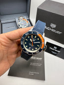 TAG Heuer Aquaracer Azul/Laranja - Pulseira Borracha - 42mm