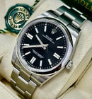 Date Just Oyster Preto + Caixa Premium (fundo de vidro)
