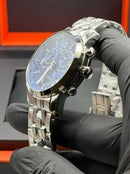Relógio Tissot Prc 200 Azul Cronógrafo Safira 42mm Funcional Prateado