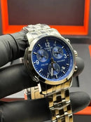 Relógio Tissot Prc 200 Azul Cronógrafo Safira 42mm Funcional Prateado